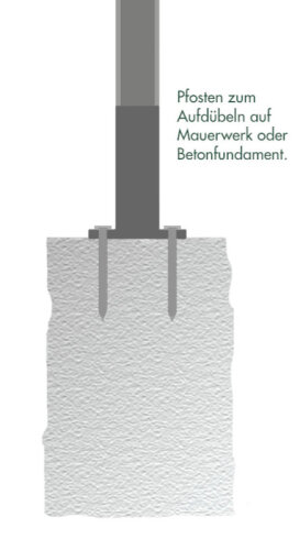 Gabionen Zaunset 1,23m-5 m (3 Gabionenpfosten 4 Zaunmatten)-Zum Aufdübeln-8/6/8-Anthrazit
