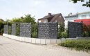 Gabionen Zaunset 1,23m-5 m (3 Gabionenpfosten 4 Zaunmatten)-Zum Aufd&uuml;beln-8/6/8-Anthrazit