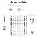 Gartenpforte Beko 1,63m-920mm-Anthrazit