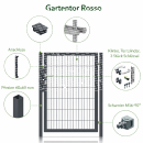 Gartentor Rosso 1,03m-6m (2-Flg)-Anthrazit