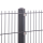 Doppelstabmattenzaun Set 1,23m 25m l 10 Matten - 11 Pfosten Zum Aufd&uuml;beln mit Kurzpfosten-  Inkl. Standfu&szlig;platte L300 &amp; Bolzenanker 6/5/6 Mit Va-Schmetterlingshalter Anthrazit
