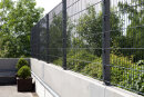 Doppelstabmattenzaun Set 1,83m 27,5m l 11 Matten - 12 Pfosten Zum Aufd&uuml;beln mit Kurzpfosten - mit angeschwei&szlig;ter Fu&szlig;platte 120x120mm &amp; Bolzenanker  8/6/8 Mit Va-Schmetterlingshalter Anthrazit