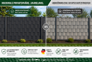 Sichtschutzstreifen Exklusiv 2,5m &ndash; Premium Zaunblende f&uuml;r Doppelstabmatten Genarbt ( Glatte Oberfl&auml;che ) 1,1 mm 80 St&uuml;ck Anthrazit RAL 7016