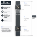 Pfosten Aufsatz f&uuml;r Zaunerh&ouml;hung 1200mm Anthrazit (7016) Mit Va-Klemmhalter