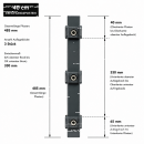 Pfosten Aufsatz f&uuml;r Zaunerh&ouml;hung 1200mm Anthrazit (7016) Mit Va-Klemmhalter