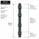 Pfosten Aufsatz f&uuml;r Zaunerh&ouml;hung 1200mm Anthrazit (7016) Mit Va-Klemmhalter