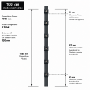 Pfosten Aufsatz f&uuml;r Zaunerh&ouml;hung 1200mm Anthrazit (7016) Mit Va-Klemmhalter