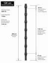 Pfosten Aufsatz f&uuml;r Zaunerh&ouml;hung 1200mm Anthrazit (7016) Mit Va-Klemmhalter