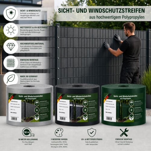 50lfm Sichtschutzrolle