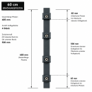 Pfosten Aufsatz f&uuml;r Zaunerh&ouml;hung 200mm Anthrazit (7016) Mit Va-Klemmhalter