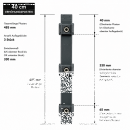 Pfosten Aufsatz f&uuml;r Zaunerh&ouml;hung 200mm Zink Mit Va-Schmetterlingshalter