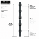 Pfosten Aufsatz f&uuml;r Zaunerh&ouml;hung 400mm Anthrazit (7016) Mit Va-Klemmhalter
