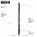 Pfosten Aufsatz f&uuml;r Zaunerh&ouml;hung 400mm Anthrazit (7016) Mit Va-Klemmhalter