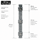 Pfosten Aufsatz f&uuml;r Zaunerh&ouml;hung 400mm Zink Mit Va-Klemmhalter
