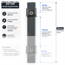 Pfosten Aufsatz f&uuml;r Zaunerh&ouml;hung 600mm Anthrazit (7016) Mit Va-Klemmhalter