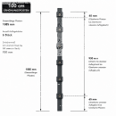 Pfosten Aufsatz f&uuml;r Zaunerh&ouml;hung 600mm Anthrazit (7016) Mit Va-Klemmhalter