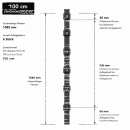 Pfosten Aufsatz f&uuml;r Zaunerh&ouml;hung 600mm Anthrazit (7016) Mit Va-Schmetterlingshalter