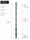 Pfosten Aufsatz f&uuml;r Zaunerh&ouml;hung 600mm Anthrazit (7016) Mit Va-Schmetterlingshalter