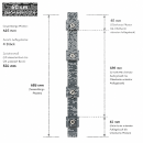 Pfosten Aufsatz f&uuml;r Zaunerh&ouml;hung 800mm Anthrazit (7016) Mit Va-Klemmhalter