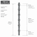 Pfosten Aufsatz f&uuml;r Zaunerh&ouml;hung 800mm Anthrazit (7016) Mit Va-Klemmhalter