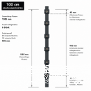 Pfosten Aufsatz f&uuml;r Zaunerh&ouml;hung 800mm Anthrazit (7016) Mit Va-Schmetterlingshalter