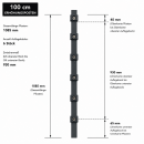 Pfosten Aufsatz f&uuml;r Zaunerh&ouml;hung 800mm Moosgr&uuml;n (6005) Mit Va-Klemmhalter