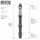 Pfosten Aufsatz f&uuml;r Zaunerh&ouml;hung 800mm Moosgr&uuml;n (6005) Ohne