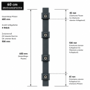 Pfosten Aufsatz f&uuml;r Zaunerh&ouml;hung 1000mm Anthrazit (7016) Mit Va-Klemmhalter