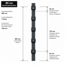 Pfosten Aufsatz f&uuml;r Zaunerh&ouml;hung 1000mm Anthrazit (7016) Mit Va-Klemmhalter