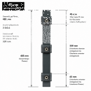 Pfosten Aufsatz f&uuml;r Zaunerh&ouml;hung 1000mm Moosgr&uuml;n (6005) Mit Va-Schmetterlingshalter