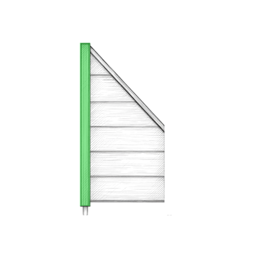 Inkl. 1x Pfosten ( Lange Seite )